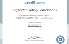CertificateOfCompletion_Digital Marketing Foundations by Shekhar Sawarn