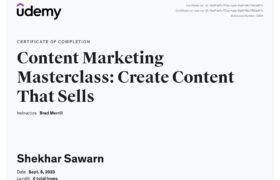 content_Marketing Course Completed by Shekhar Sawarn